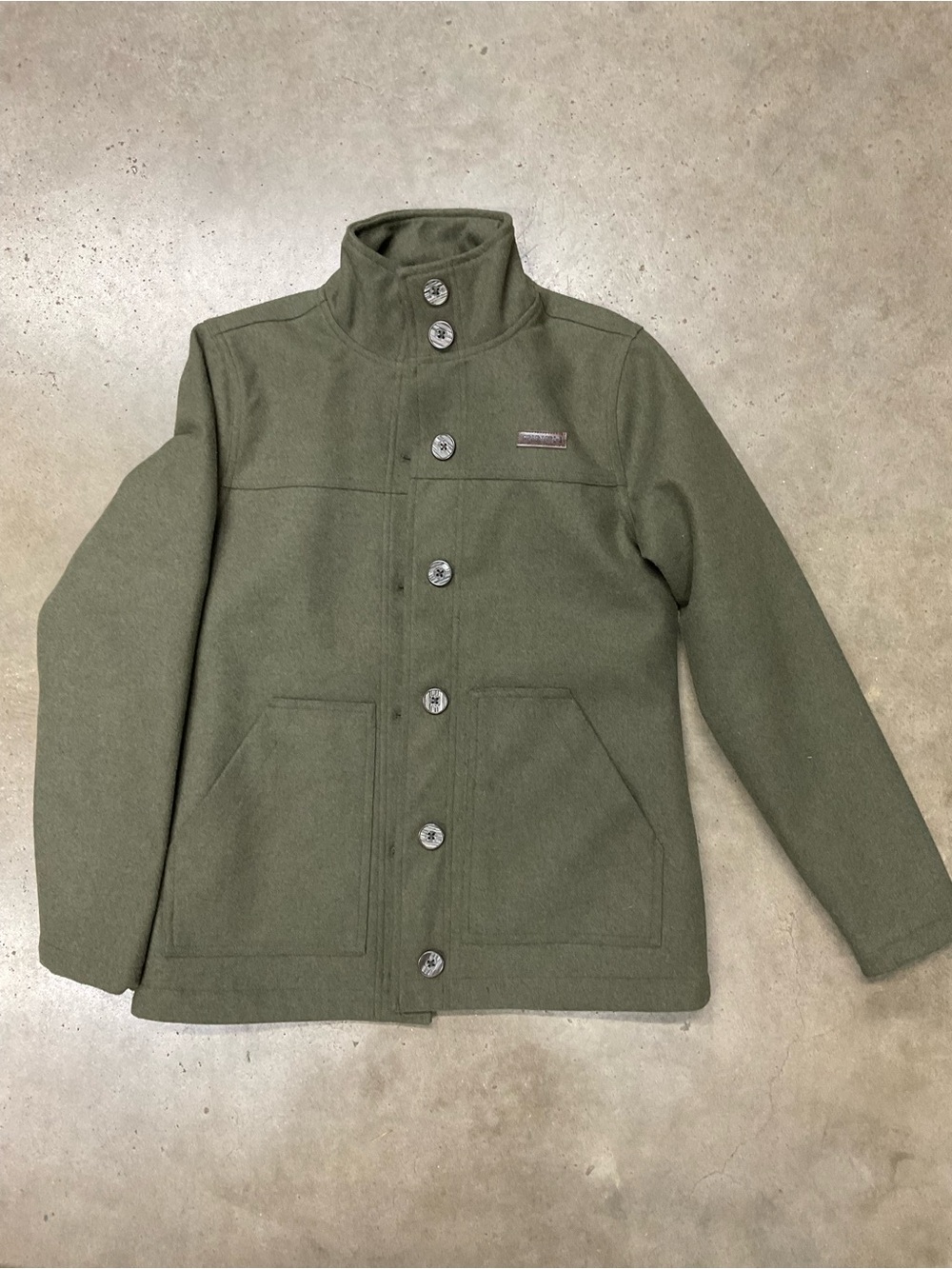 Cinch Olive Green Button-Front Wool Jacket